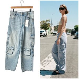 Zara Denim Straight Leg Jeans with Pockets